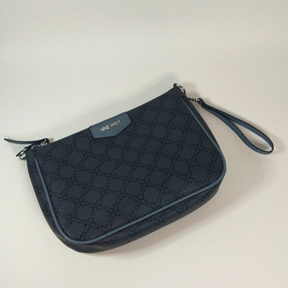 Nine West Monogramed Gray Clutch